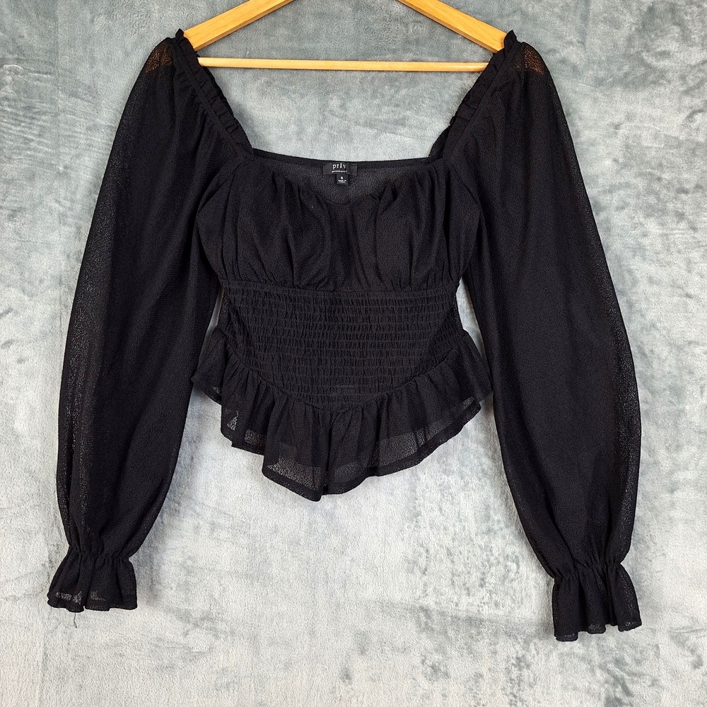 Womens Top Small Babydoll Y2K‎ Fairy Grunge Whimsigoth Ruffle Romantic Ren Fair